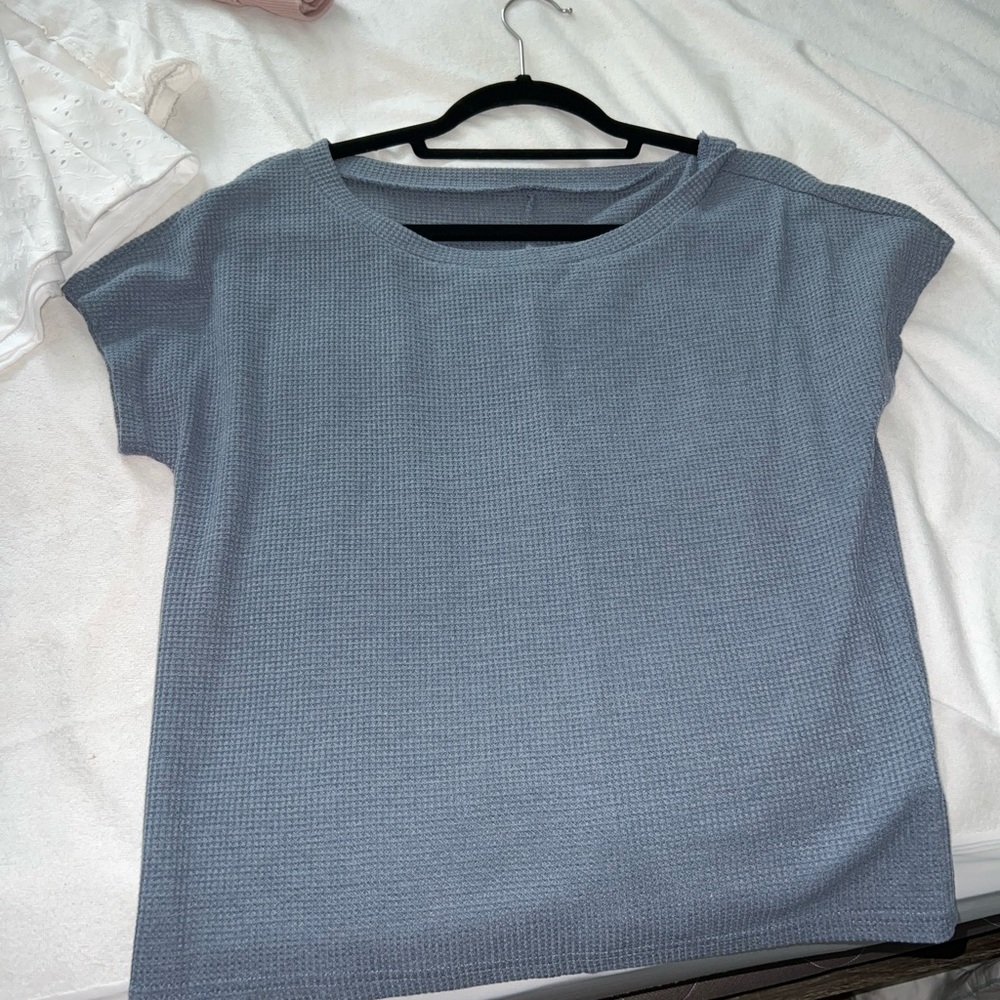 Waffle Tee - Off shoulder